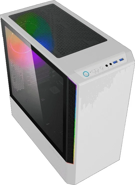 کیس کامپیوتر گیمینگ مید تاور Gamemax T802 Panda White ARGB شیشه حرارت دیده، دارای 1 فن ARGB، پشتیبانی از E-ATX | T802 White کیس کامپیوتر گیمینگ مید تاور Gamemax T802 Panda White ARGB شیشه حرارت دیده، دارای 1 فن ARGB، پشتیبانی از E-ATX | T802 White