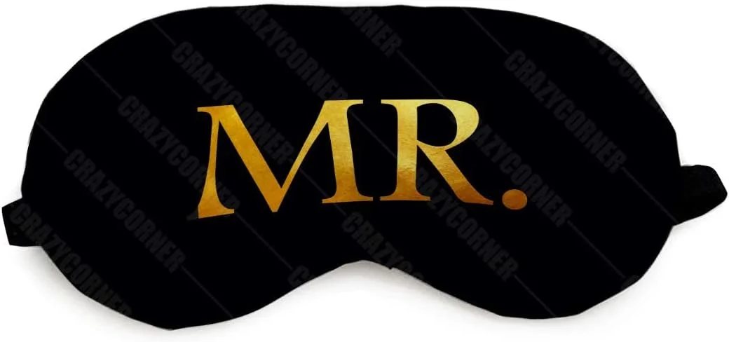 چشم بند خواب طرح آقای مشکی، مناسب استراحت، مدیتیشن، خواب و مسافرت برای دوست پسر، مردان و همسر (19 * 10 سانتی متر) | پوشش چشم راحت و نرم