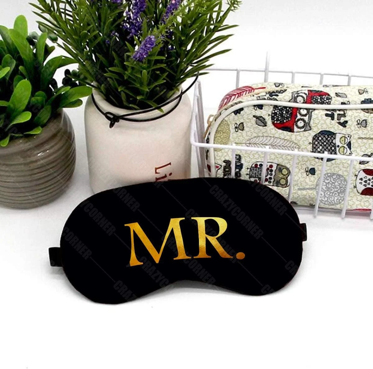 چشم بند خواب طرح آقای مشکی، مناسب استراحت، مدیتیشن، خواب و مسافرت برای دوست پسر، مردان و همسر (19 * 10 سانتی متر) | پوشش چشم راحت و نرم