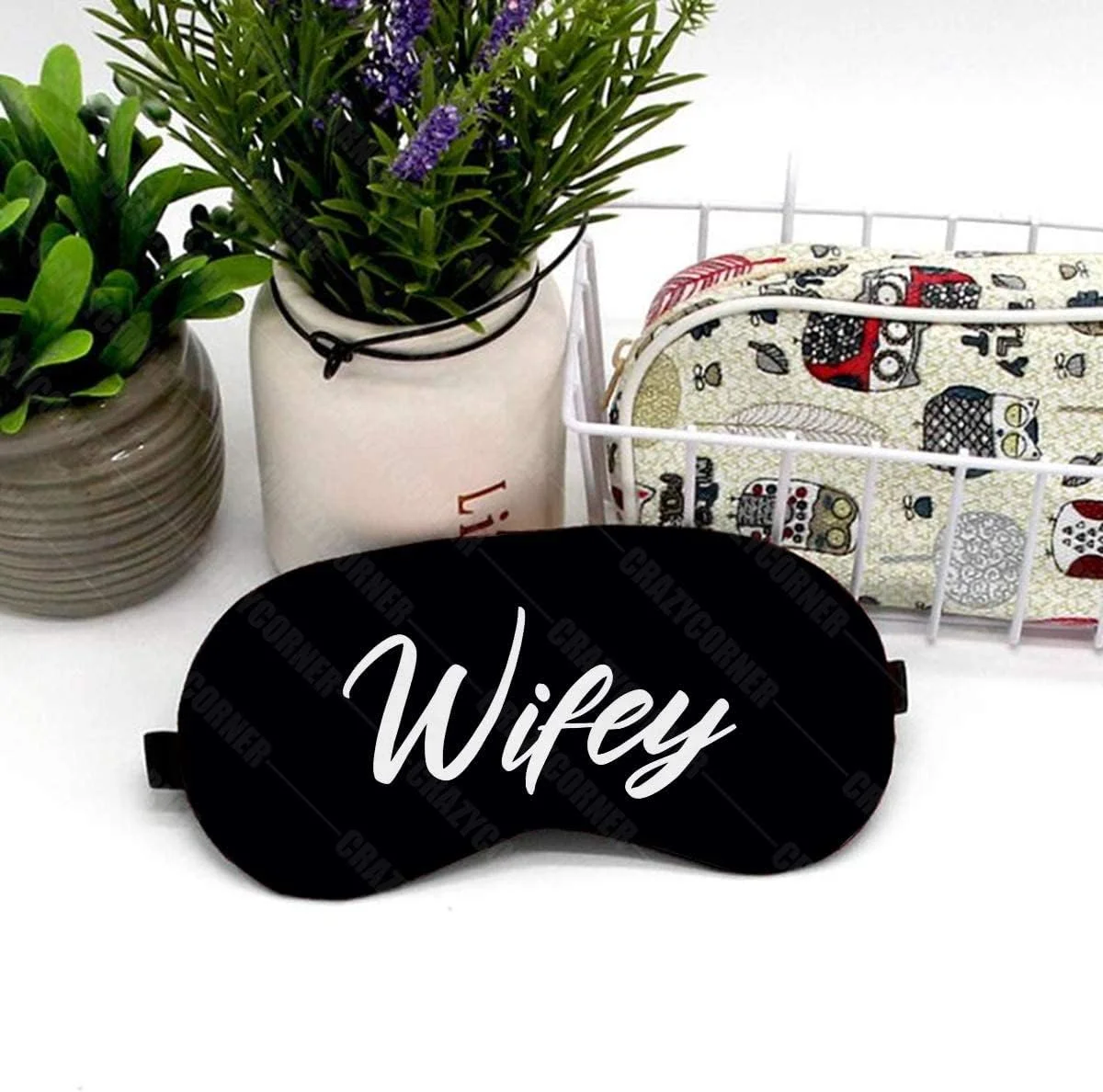 چشم بند خواب چاپی مشکی برای استراحت/مدیتیشن/خواب/مسافرت برای همسر/دوست دختر/خانم ها (19 * 10 سانتی متر) | پوشش چشم/چشم بند راحت و نرم