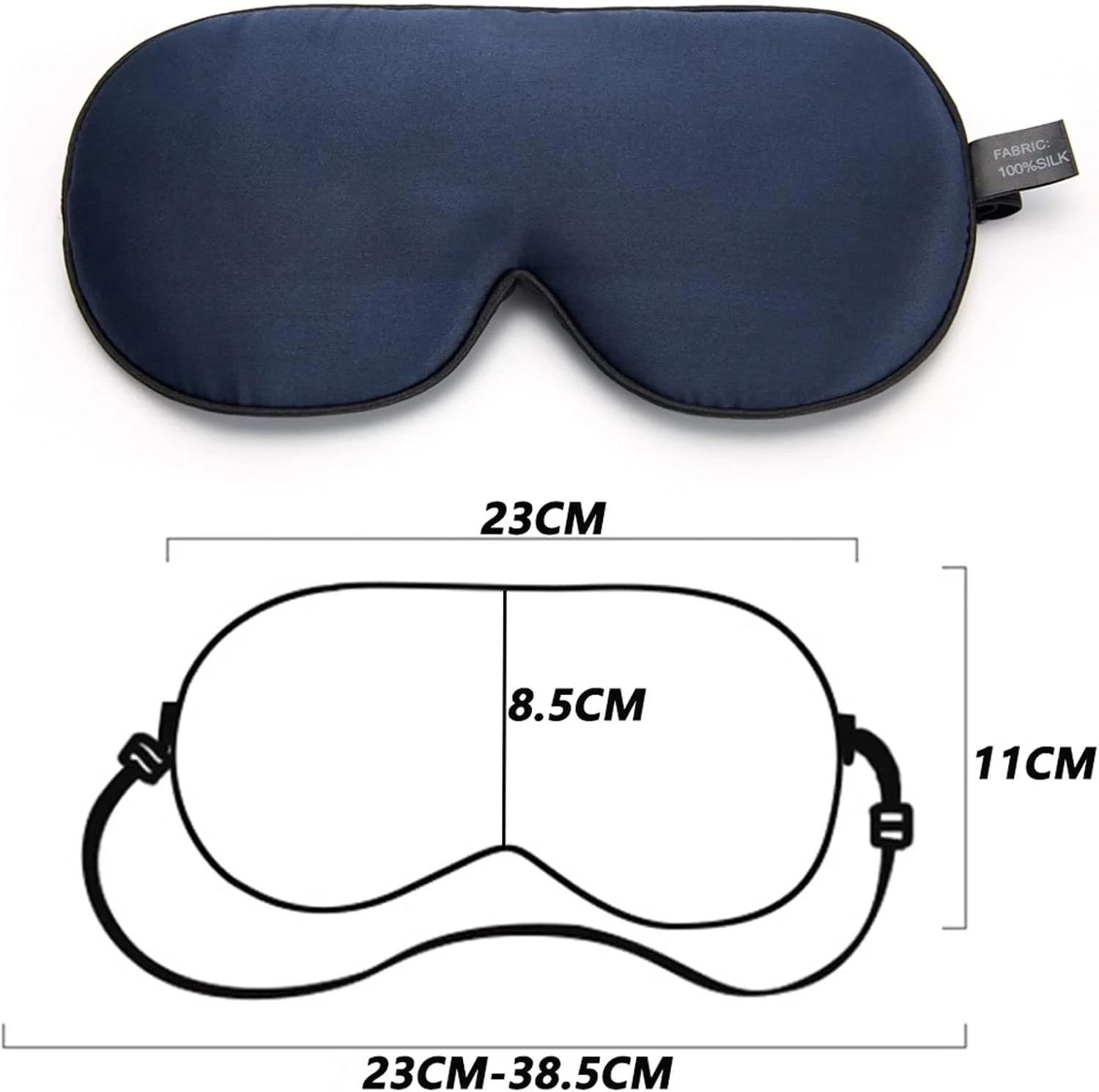 ماسک چشم ابریشم طبیعی توت، ماسک خواب نرم، ماسک چشم صاف، ماسک کمک خواب، باند چشم راحت (Hortel)