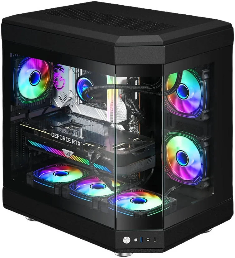 کیس کامپیوتر گیمینگ مید تاور WJCOOLMAN Y40 - 6F ATX، پنل های شیشه ای حرارت دیده، پشتیبانی از رادیاتور تا 360 میلی متر، 6 عدد فن از پیش نصب شده UNI، هارد دیسک 3.5 اینچی * 2، اس اس دی 2.5 اینچی * 2، USB 3.0 / Type-C، مشکی | 6974215270050 کیس کامپیوتر گیمینگ مید تاور WJCOOLMAN Y40 - 6F ATX، پنل های شیشه ای حرارت دیده، پشتیبانی از رادیاتور تا 360 میلی متر، 6 عدد فن از پیش نصب شده UNI، هارد دیسک 3.5 اینچی * 2، اس اس دی 2.5 اینچی * 2، USB 3.0 / Type-C، مشکی | 6974215270050