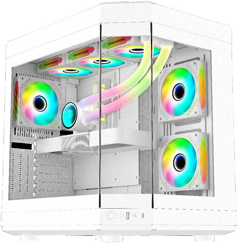 کیس کامپیوتر گیمینگ مید تاور WJCOOLMAN Y40 - 6F ATX، پنل های شیشه ای حرارت دیده، پشتیبانی از رادیاتور تا 360 میلی متر، 6 عدد فن از پیش نصب شده UNI، "3.5"HDD *2. "2.5" SDD*2، USB 3.0/Type-C، سفید | 6974215270067 کیس کامپیوتر گیمینگ مید تاور WJCOOLMAN Y40 - 6F ATX، پنل های شیشه ای حرارت دیده، پشتیبانی از رادیاتور تا 360 میلی متر، 6 عدد فن از پیش نصب شده UNI، "3.5"HDD *2. "2.5" SDD*2، USB 3.0/Type-C، سفید | 6974215270067