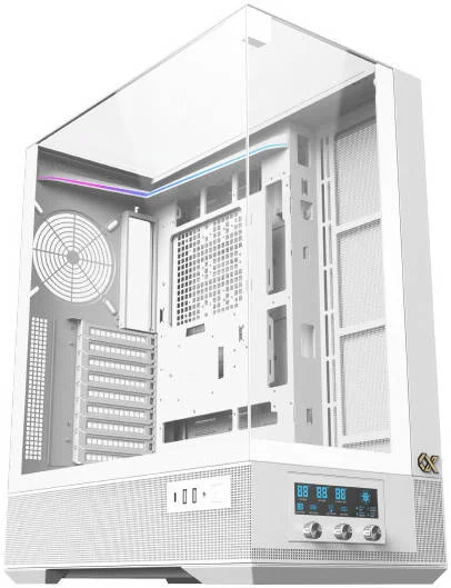 کیس کامپیوتر Xigmatec Vision Pro Arctic E-ATX، دارای 1 عدد فن G24A Arctic + 7 عدد فن معکوس G24A Arctic از پیش نصب شده، پشتیبانی از رادیاتور 480 میلیمتری، پنل نمایشگر LCD، 3 عدد پنل شیشه حرارت دیده، سفید | EN45172 کیس کامپیوتر Xigmatec Vision Pro Arctic E-ATX، دارای 1 عدد فن G24A Arctic + 7 عدد فن معکوس G24A Arctic از پیش نصب شده، پشتیبانی از رادیاتور 480 میلیمتری، پنل نمایشگر LCD، 3 عدد پنل شیشه حرارت دیده، سفید | EN45172