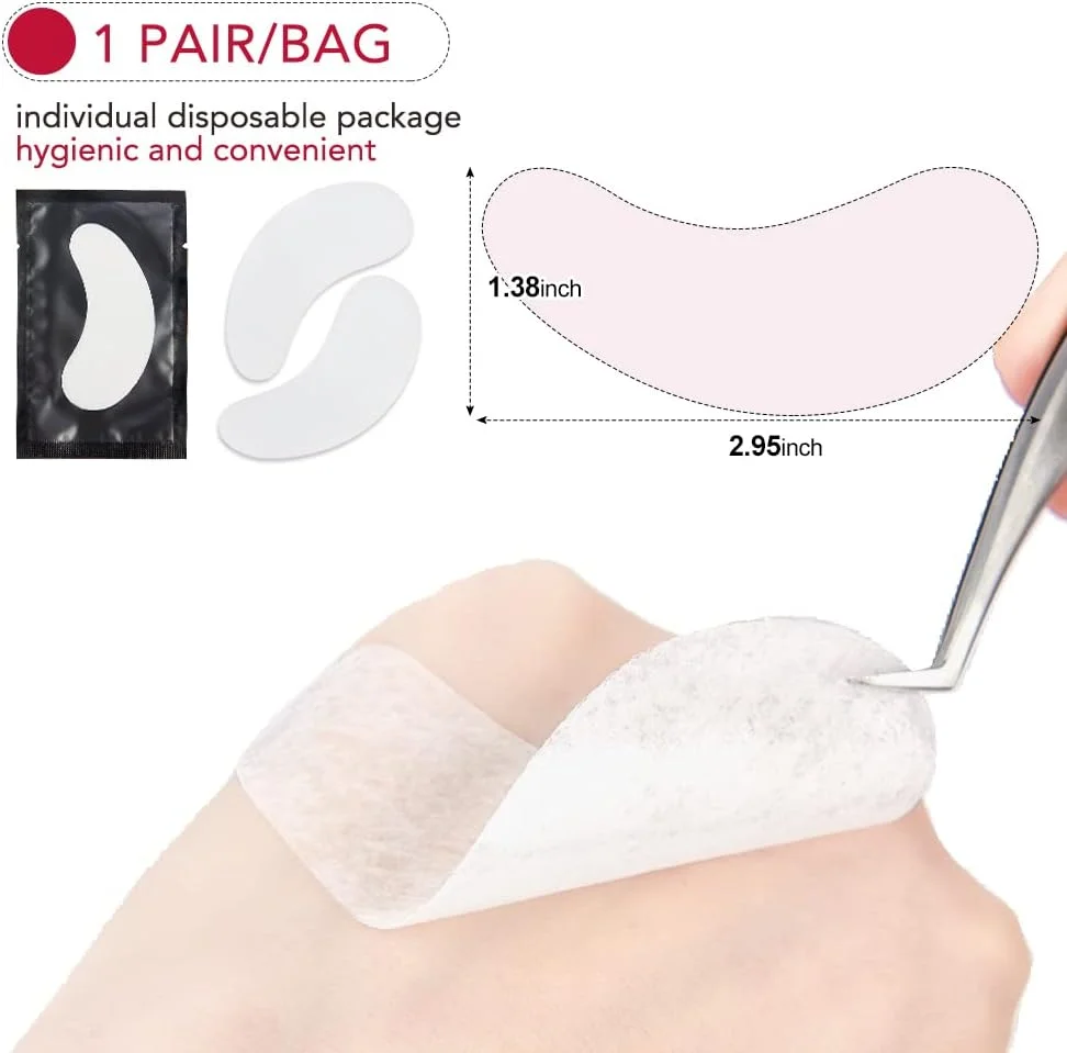 100 جفت پد زیر چشم برای اکستنشن مژه، لیفت مژه، رنگ کردن مژه، پد چشم، پد اکستنشن مژه (مشکی)