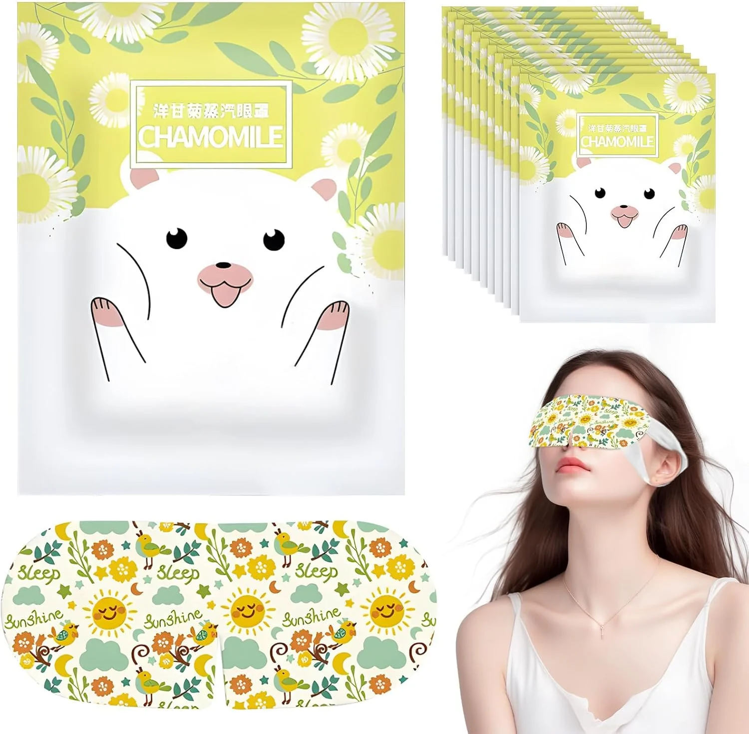 ماسک چشم خود گرم شونده 20 عددی، ماسک چشم بخار مرطوب کننده یکبار مصرف، گرم و راحت برای آرامش، خشکی چشم و تسکین میگرن