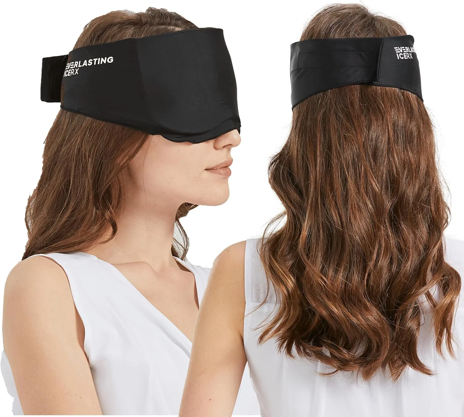 ماسک خنک کننده چشم برای پف کردگی - ماسک ژلی قابل استفاده مجدد - کمپرس یخ چشم برای میگرن، درد سینوس، چشم درد و درمان صورت - با بند قابل تنظیم