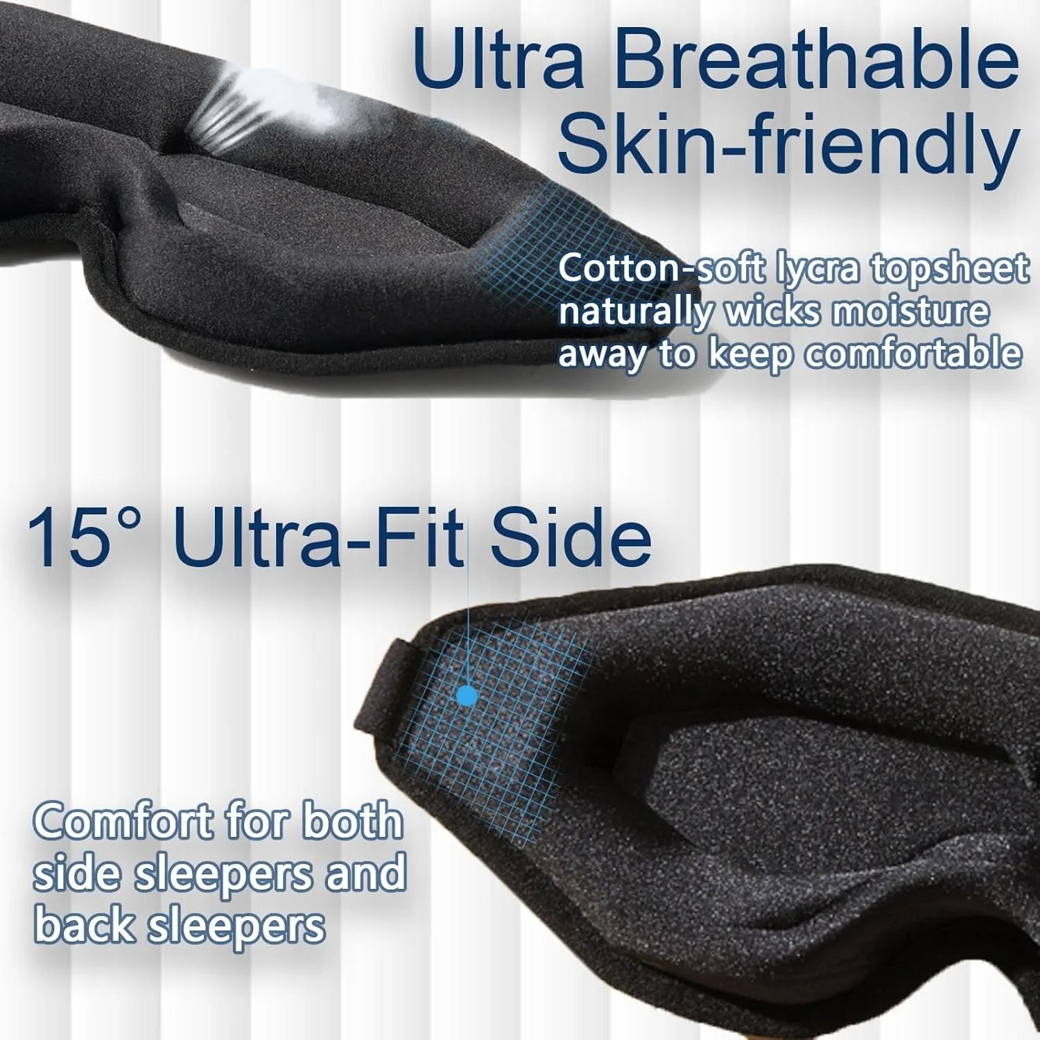 ماسک چشم برای اکستنشن مژه، ماسک خواب برای افراد پهلو خواب، ماسک خواب مژه برای اکستنشن، ماسک چشم خواب مسدود کننده 100% نور برای زنان و مردان، ماسک خواب سه بعدی بند قابل تنظیم و گوش گیر