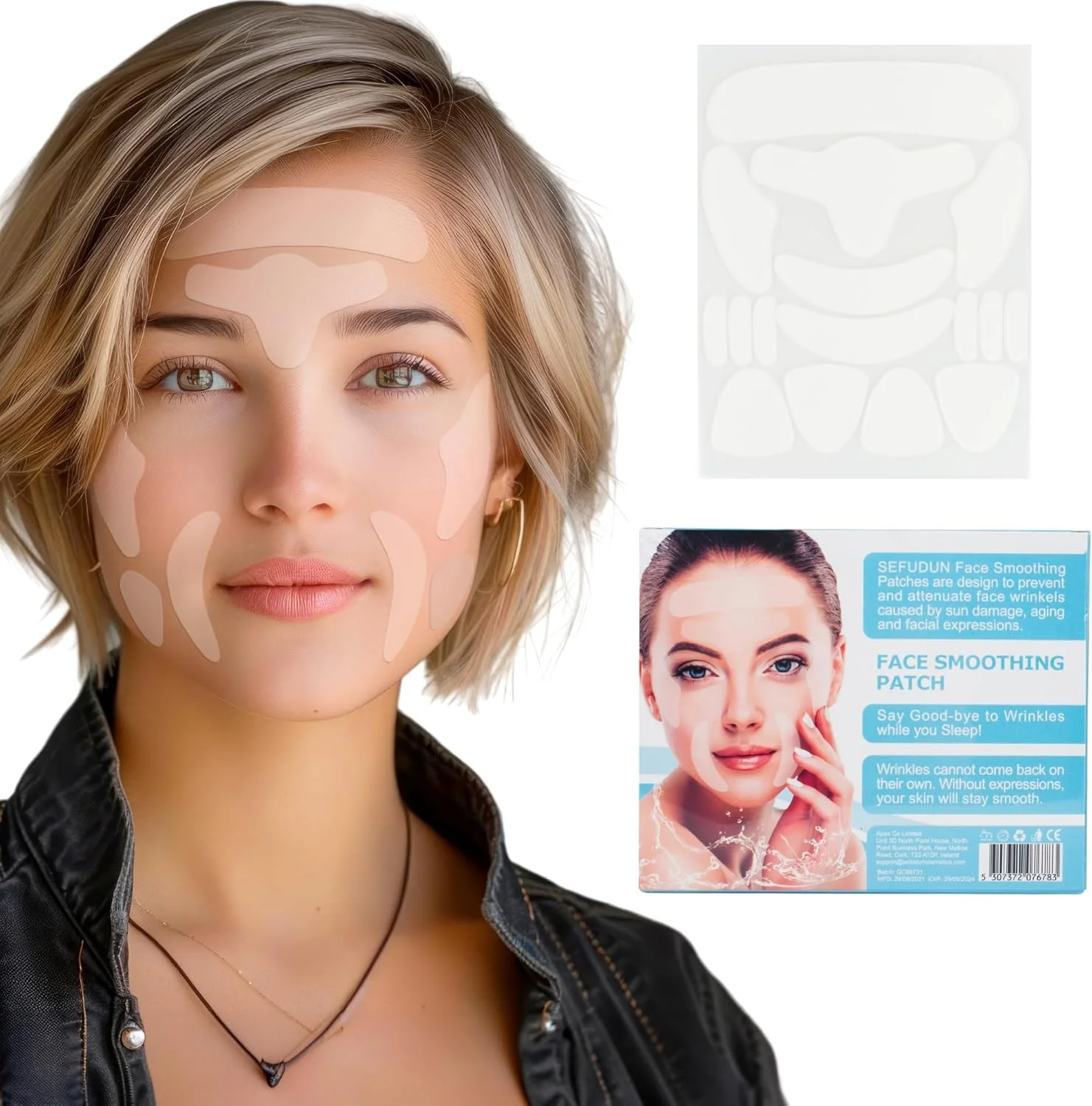 برچسب های صورت برای چروک. بسته 160 عددی نوارهای صورت در اشکال مختلف. برچسب های چروک قابل استفاده مجدد برای صاف کردن چروک های چشم، دهان و پیشانی. نوار نامرئی کاهش چروک صورت برای خانم ها