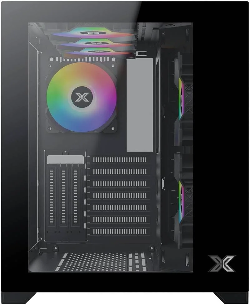 کیس کامپیوتر Xigmatek Aquarius II با شیشه حرارت دیده ATX، جنس استیل + PVS + شیشه حرارت دیده، پشتیبانی از رادیاتور تا 360 میلی متر و 9 فن، 2 پنل شیشه ای حرارت دیده، مشکی | EN49160