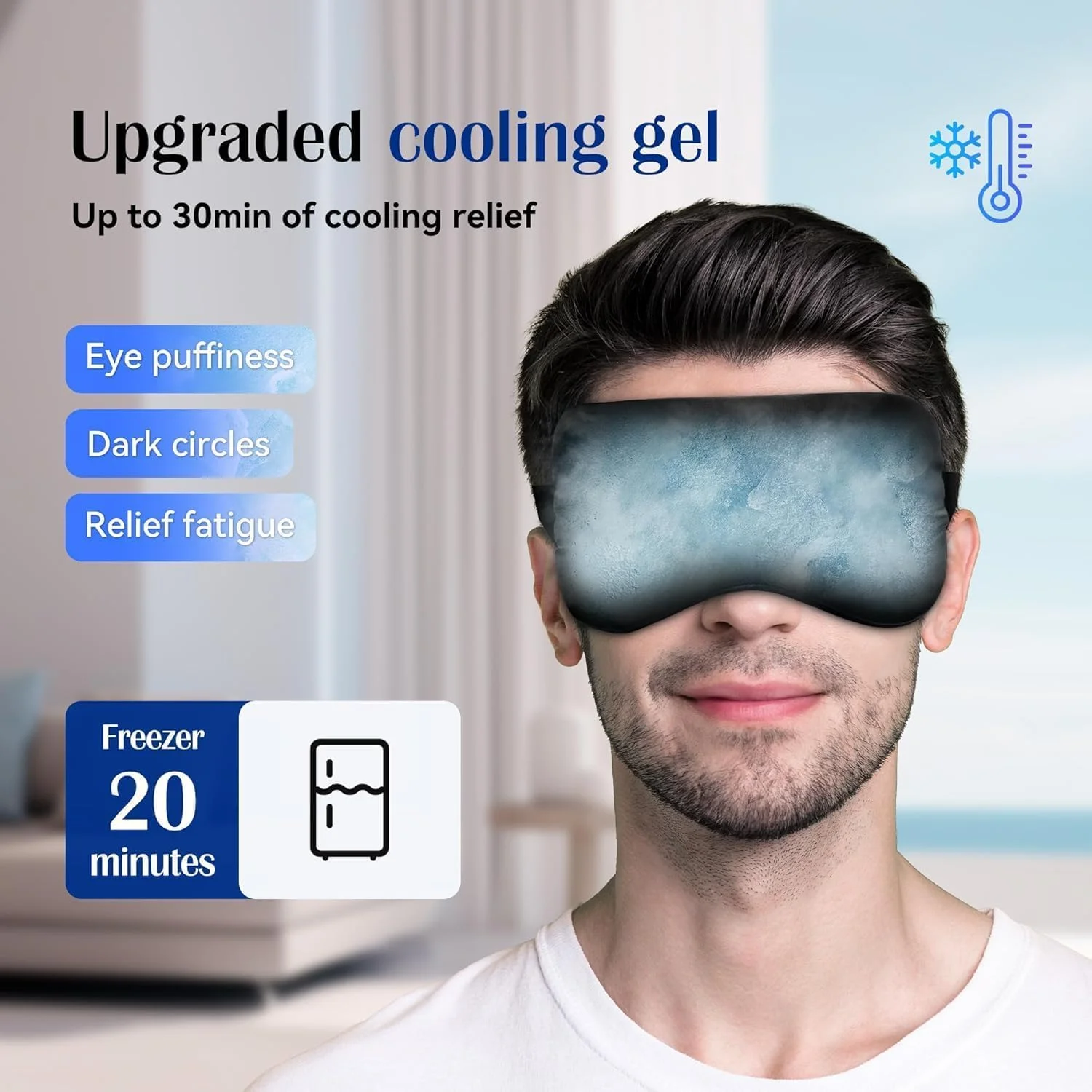 ماسک خواب چشم خنک کننده ژلی پنبه‌ای Episkey برای حلقه‌های تیره، خشکی/خنک کردن چشم، تسکین درد، قرمزی، پدهای چشم، پد خنک کننده خواب مناسب برای همه اعضای خانواده (مشکی-Gl)