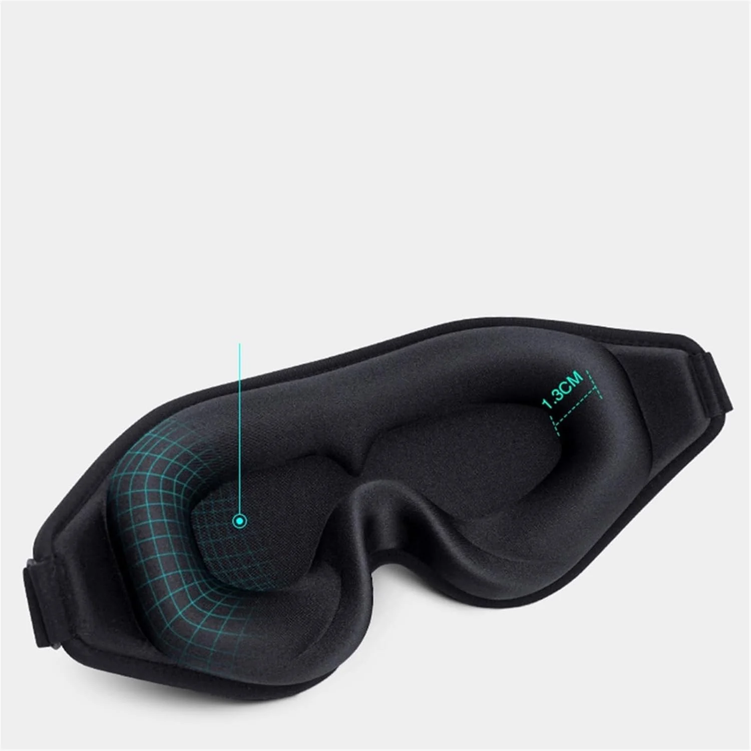 چشم بند خواب پنبه ای با فوم حافظه دار، پوشش نرم و مسدود کننده نور مناسب سفر، برای خواب راحت بانوان و آقایان (رنگ: مشکی)