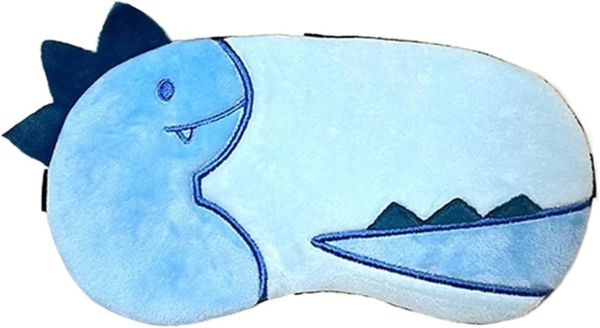 چشم بند خواب پولیشی طرح دار، پوشش چشم برای خواب شبانه، مسدود کننده نور، طرح دایناسور زیبا، مناسب برای مسافرت و استراحت (رنگ: آبی)