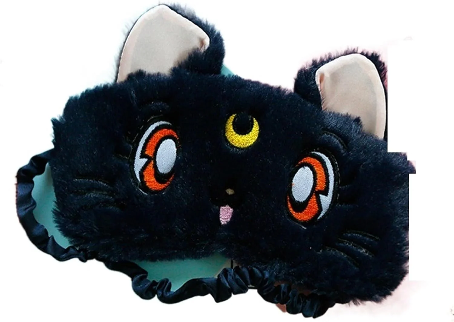 چشم بند خواب طرح گربه صورتی ملایم، پوشش سایه چشم، مناسب مسافرت (رنگ: مشکی)