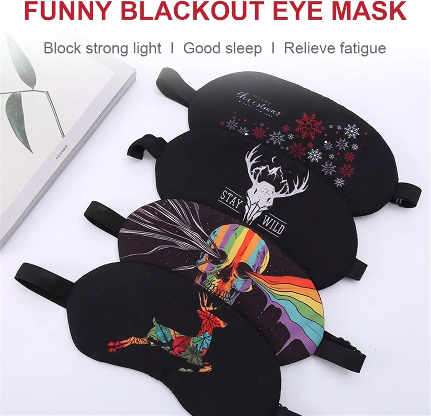 چشم بند خواب طرح دار وانام برای خواب راحت و محافظت از چشم در برابر نور (رنگ: درنا)