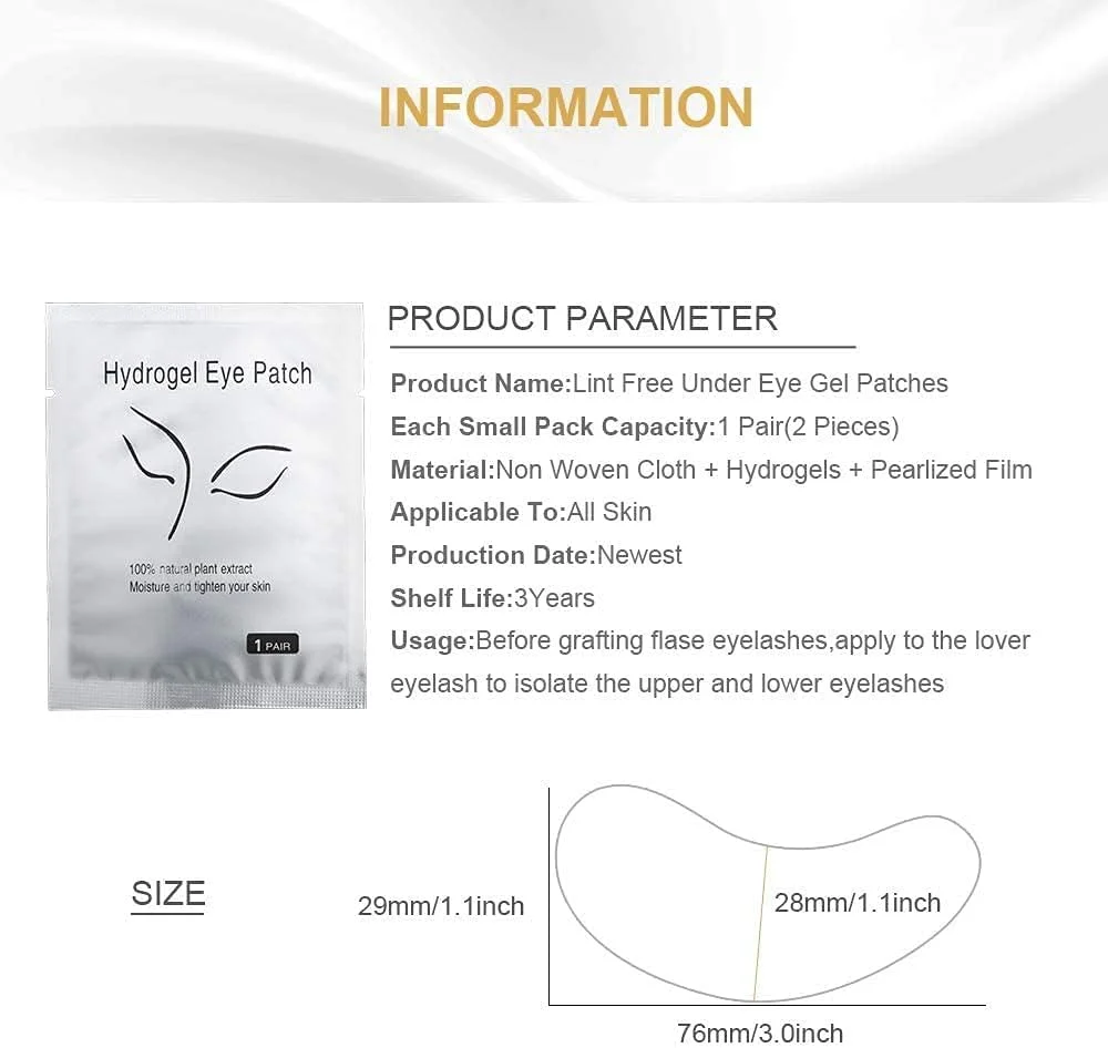 پدهای ژلی زیر چشم برای اکستنشن مژه، بدون پرز، مناسب برای اکستنشن مژه مصنوعی DIY، بسته پدهای ژلی چشم (200 جفت)