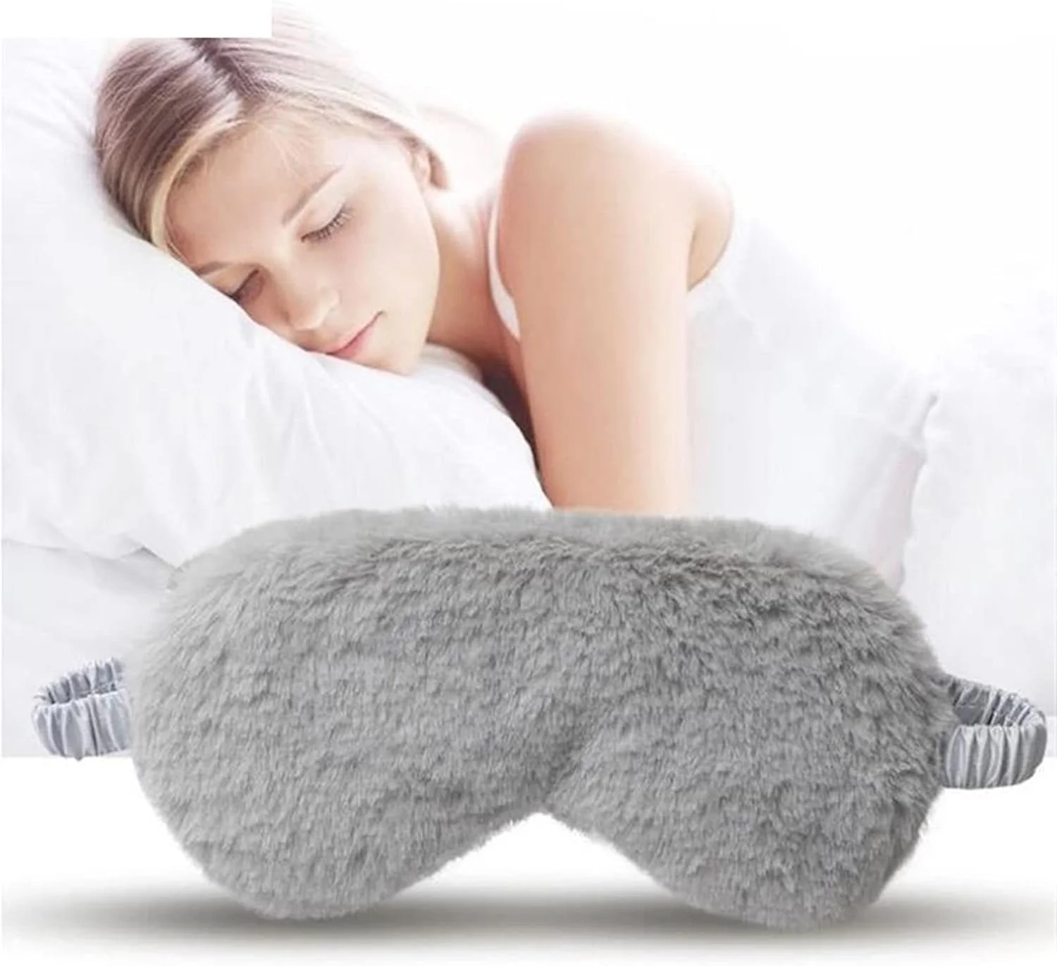 ماسک چشم پوشاننده نور خواب ابریشمی مانند ماسک چشم خواب پاییزی و زمستانی (خاکستری)