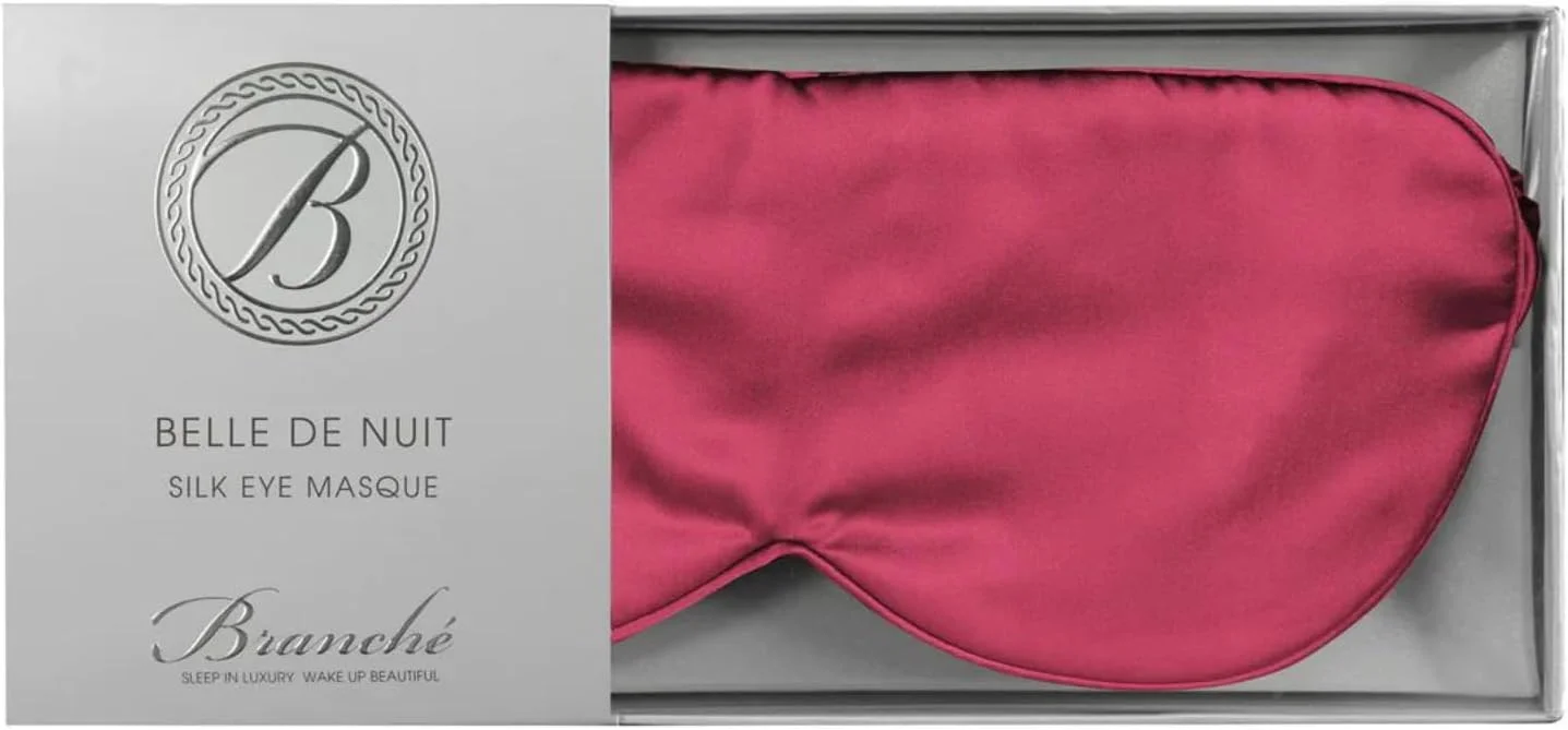 ماسک خواب چشم Branche Beauty Belle De Nuit - ماسک چشم ابریشمی با ابریشم درجه 6A و تراکم 22 مومه، پوشش چشم برای خوابی لوکس در تاریکی مطلق (رنگ یاقوتی)