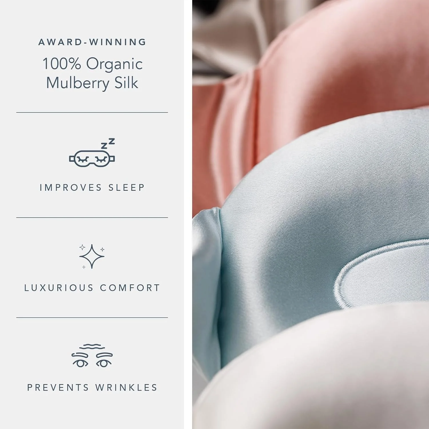 ماسک خواب سه بعدی ابریشم خالص توت 25 Momme Fishers Finery - ماسک چشم مسدود کننده نور - نرم و راحت روی پوست، مناسب برای اکستنشن مژه - مدل جدید و بهبود یافته (مشکی)