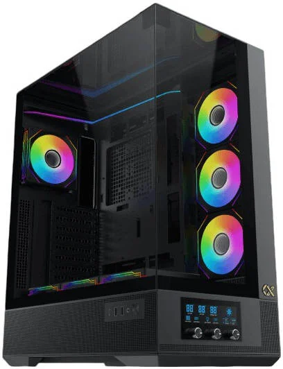 کیس کامپیوتر Xigmatek Vision Pro E-ATX، دارای 1 فن G24A + 7 فن G24A معکوس از پیش نصب شده، پشتیبانی از رادیاتور 480 میلیمتری، پنل نمایشگر LCD، دارای 9 اسلات توسعه، 3 پنل شیشهای حرارت دیده، مشکی | EN45158 کیس کامپیوتر Xigmatek Vision Pro E-ATX، دارای 1 فن G24A + 7 فن G24A معکوس از پیش نصب شده، پشتیبانی از رادیاتور 480 میلیمتری، پنل نمایشگر LCD، دارای 9 اسلات توسعه، 3 پنل شیشهای حرارت دیده، مشکی | EN45158