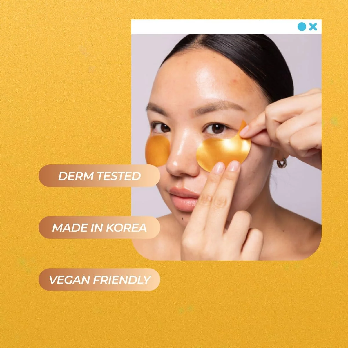 پدهای هیدروژل طلایی ویتاماسک برای زیر چشم، کاهش پف و تیرگی – شاداب کننده در 15 دقیقه - فرموله شده در کره - 32 جفت / 64 پد هیدروژل زیر چشم