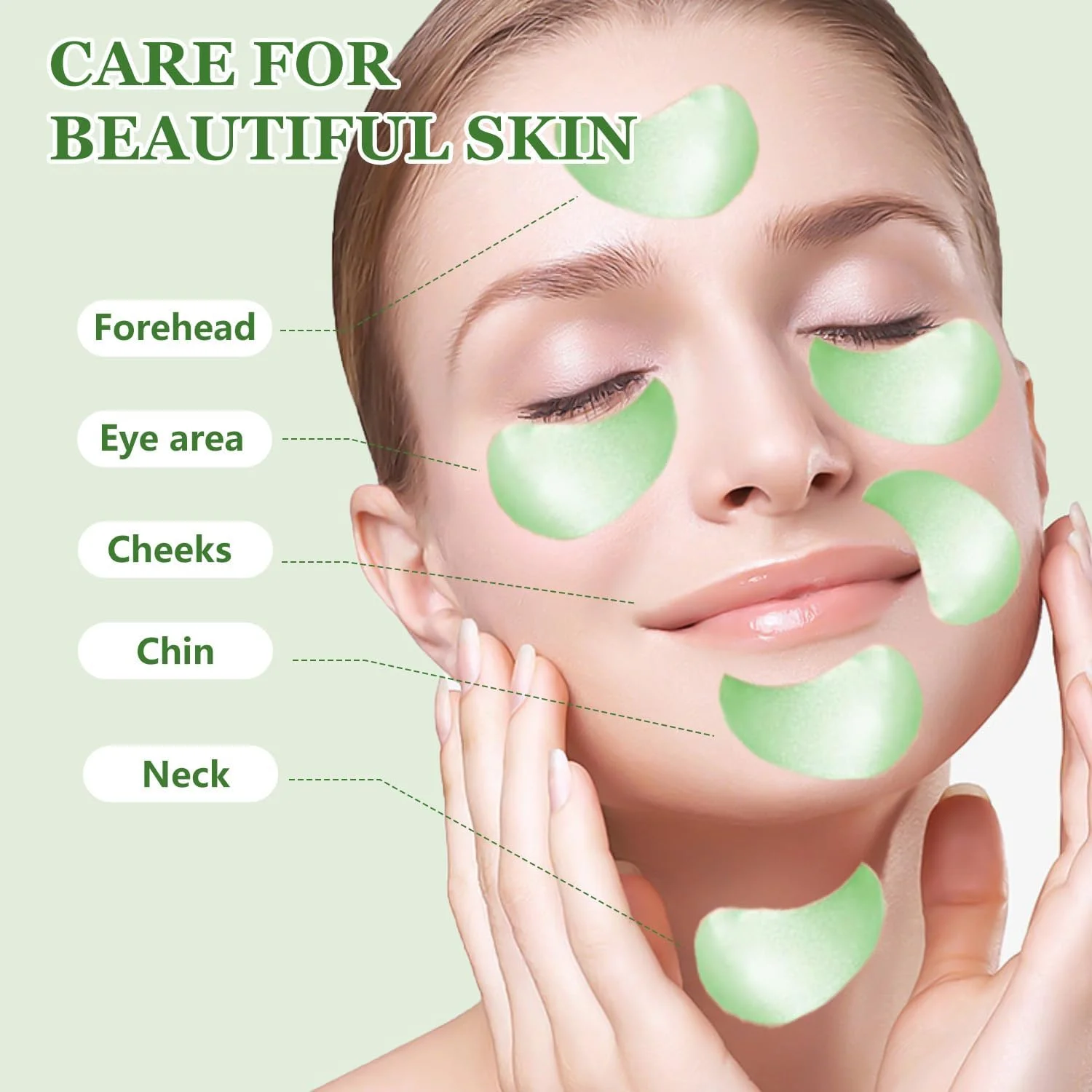 پدهای زیر چشم آلوئه ورا، پدهای سرم آلوئه ورا، پچ چشم، ضد چروک، پدهای ژلی چشم برای پف، کاهش تیرگی، مرطوب کننده، رفع پف زیر چشم، 60 عدد