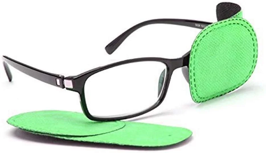 پد چشم آمبلیوپی AHIER Adecco LLC، 6 عددی، پد چشم کودکانه برای عینک، استرابیسم، پد چشم تنبلی چشم برای کودکان (سبز)