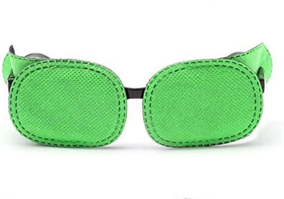 پد چشم آمبلیوپی AHIER Adecco LLC، 6 عددی، پد چشم کودکانه برای عینک، استرابیسم، پد چشم تنبلی چشم برای کودکان (سبز)