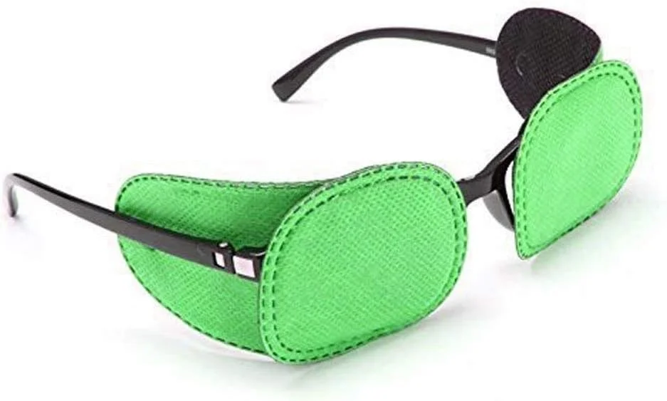 پد چشم آمبلیوپی AHIER Adecco LLC، 6 عددی، پد چشم کودکانه برای عینک، استرابیسم، پد چشم تنبلی چشم برای کودکان (سبز)