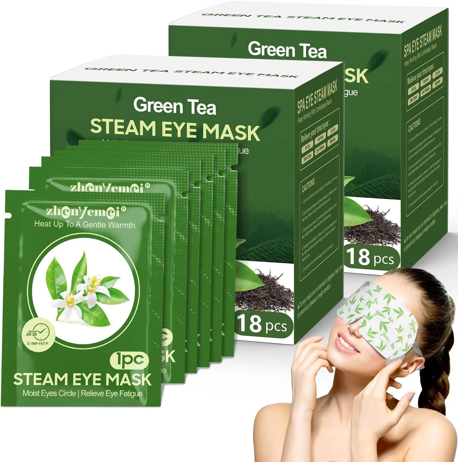 ماسک چشم خود گرم شونده 36 عددی، ماسک بخار چشم با جنس ابریشم پنبه 6A، کمپرس گرم خود گرم شونده برای تسکین سریع خشکی چشم، بدون نیاز به مایکروویو، محصولات مراقبت از چشم برای تسکین خشکی چشم