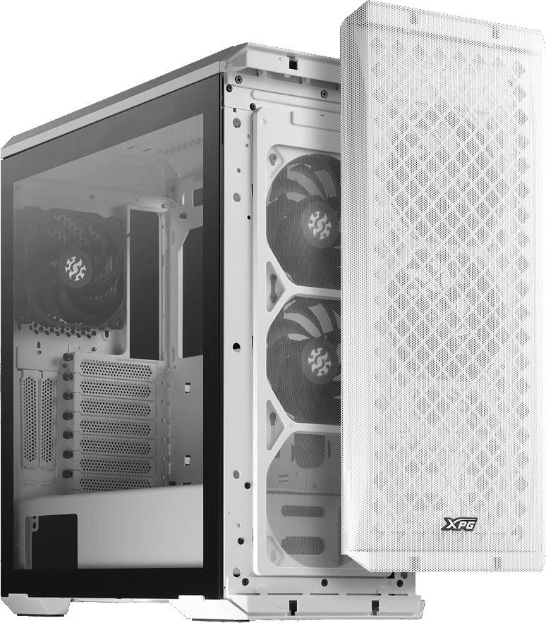 کیس کامپیوتر XPG Defender Mid Tower ATX، پنل جلویی توری، جلوه RGB با جریان هوای کارآمد، شیشه حرارت دیده، دارای 3 فن XPG VENTO 120 ARGB، فیلتر گرد و غبار قابل جابجایی، سفید | DEFENDER-WHCWW کیس کامپیوتر XPG Defender Mid Tower ATX، پنل جلویی توری، جلوه RGB با جریان هوای کارآمد، شیشه حرارت دیده، دارای 3 فن XPG VENTO 120 ARGB، فیلتر گرد و غبار قابل جابجایی، سفید | DEFENDER-WHCWW