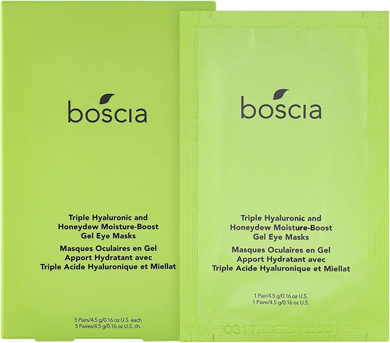 ماسک دور چشم ژلی آبرسان سه گانه هیالورونیک و طالبی بوشیا، 5 عدد