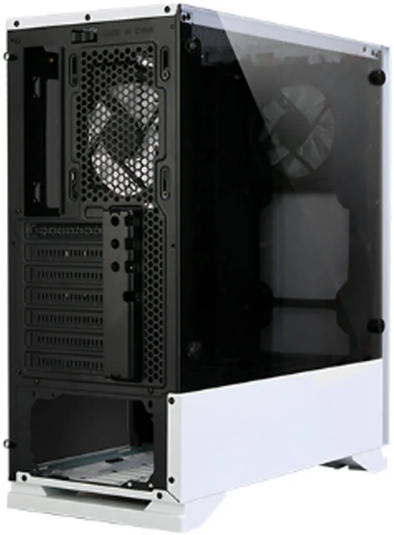 کیس مید تاور گیمینگ Zalman S5 ATX، پنل جانبی شیشه ای حرارت دیده 4 میلی متری، پنل جلویی با نوارهای LED RGB، فن های RGB 120 میلی متری و رادیاتور تا 240 میلی متری، USB-3.0 / USB 2.0، کنترل RGB، سفید | ZM-S5-WHITE