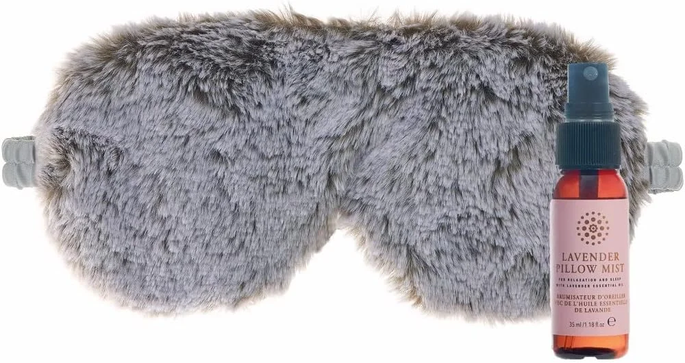 ست چشم بند خز خاکستری و اسپری بالش مایا گیفتز