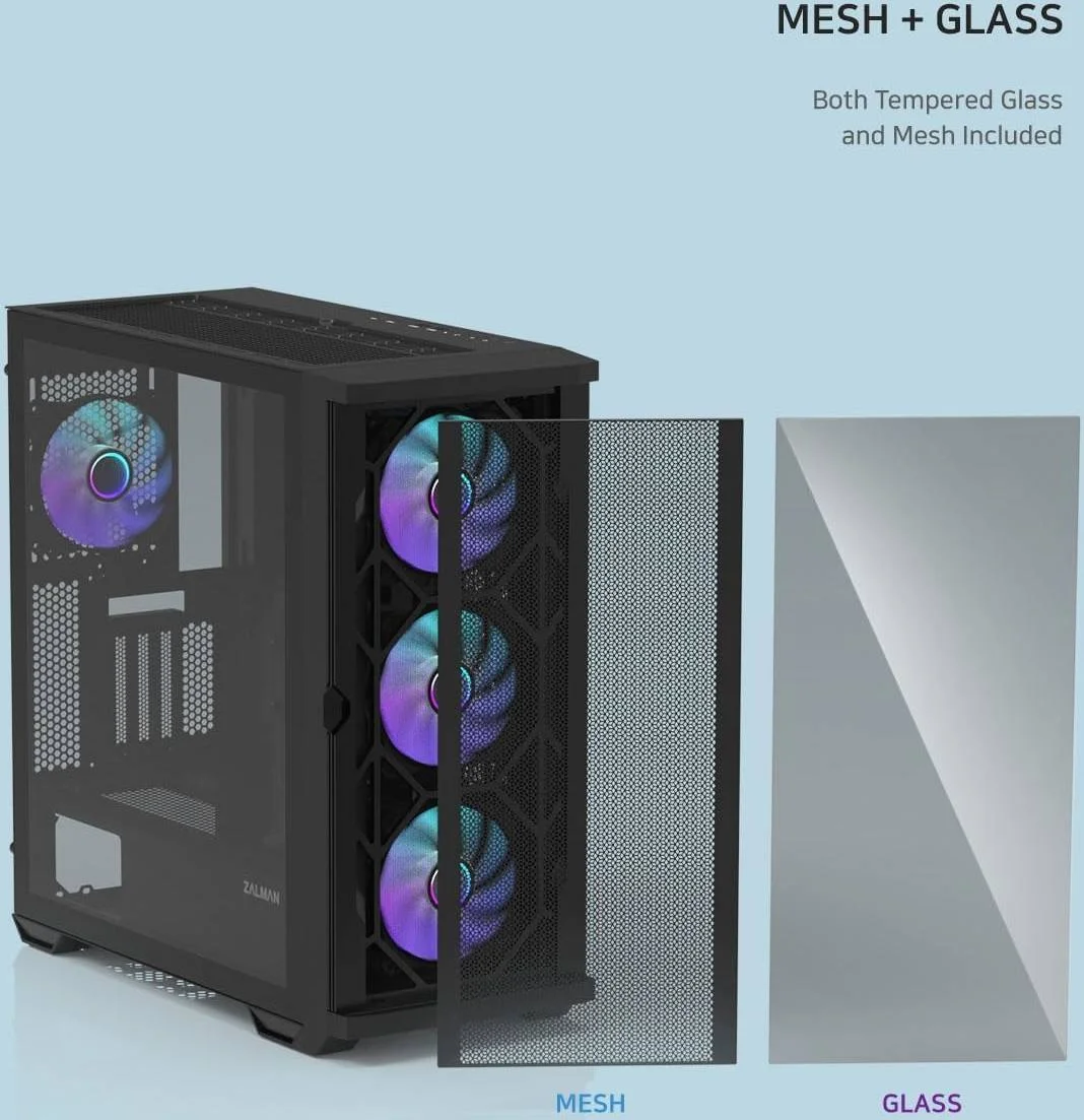کیس کامپیوتر گیمینگ مید تاور ATX زالمن Z10 Duo، پنل جانبی شیشه حرارت دیده، پنل جلویی مشبک/شیشه حرارت دیده کامل، 4 عدد فن ARGB 120 میلی متری، پشتیبانی از رادیاتور تا 360 میلی متر، USB 3.0 / Type-C / LED، مشکی | ZM-Z10-DUO-BL کیس کامپیوتر گیمینگ مید تاور ATX زالمن Z10 Duo، پنل جانبی شیشه حرارت دیده، پنل جلویی مشبک/شیشه حرارت دیده کامل، 4 عدد فن ARGB 120 میلی متری، پشتیبانی از رادیاتور تا 360 میلی متر، USB 3.0 / Type-C / LED، مشکی | ZM-Z10-DUO-BL