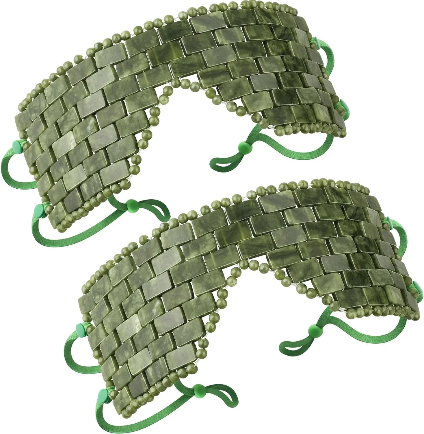 ماسک چشم یشم، 2 عدد ماسک خنک کننده بزرگ صورت با یشم اصل برای درمان گرم و سرد، ماسک خواب چشم صورت یشمی سبز