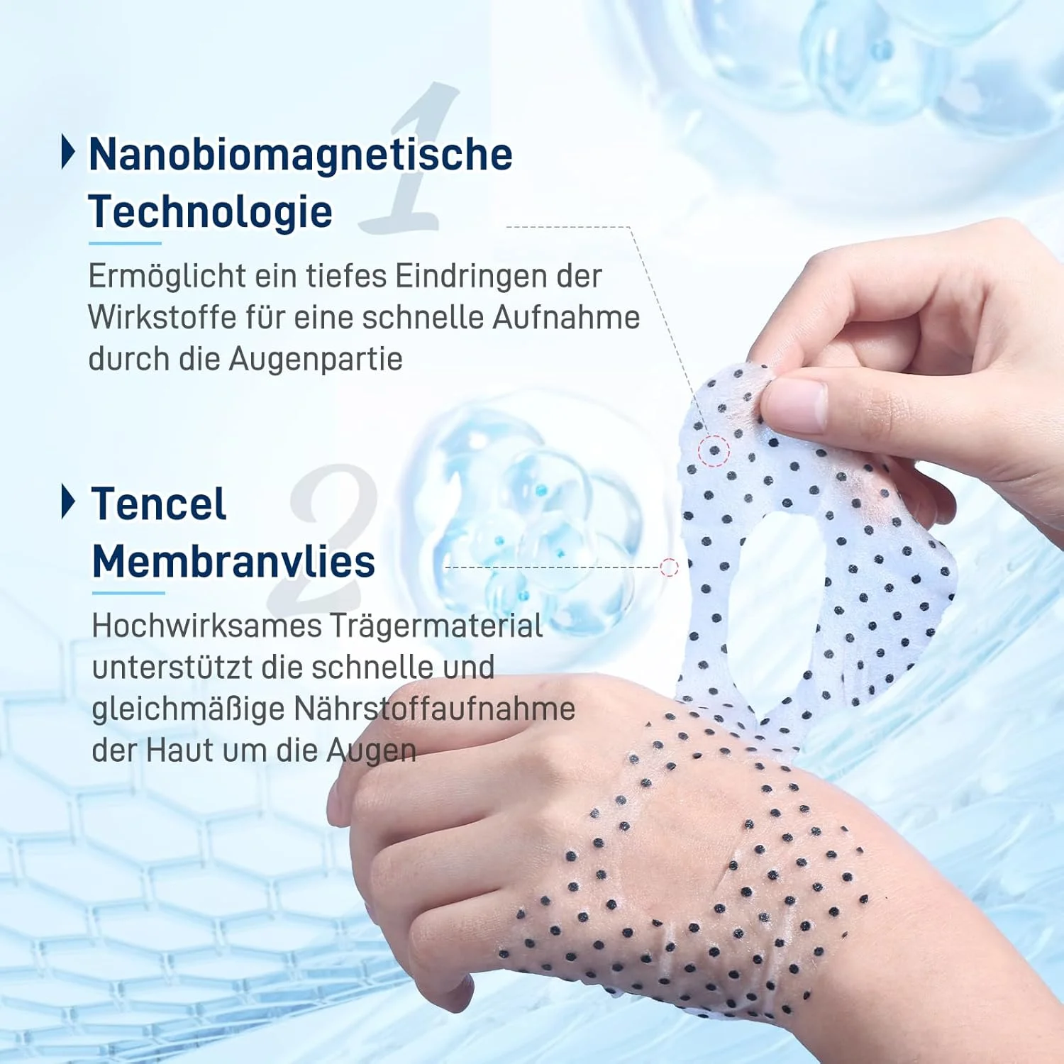 پدهای مراقبت از چشم با فناوری مغناطیسی، ضد تیرگی و کاهش پف، ضد چروک و مرطوب کننده 24 ساعته برای کرم روز (بسته 7 عددی)