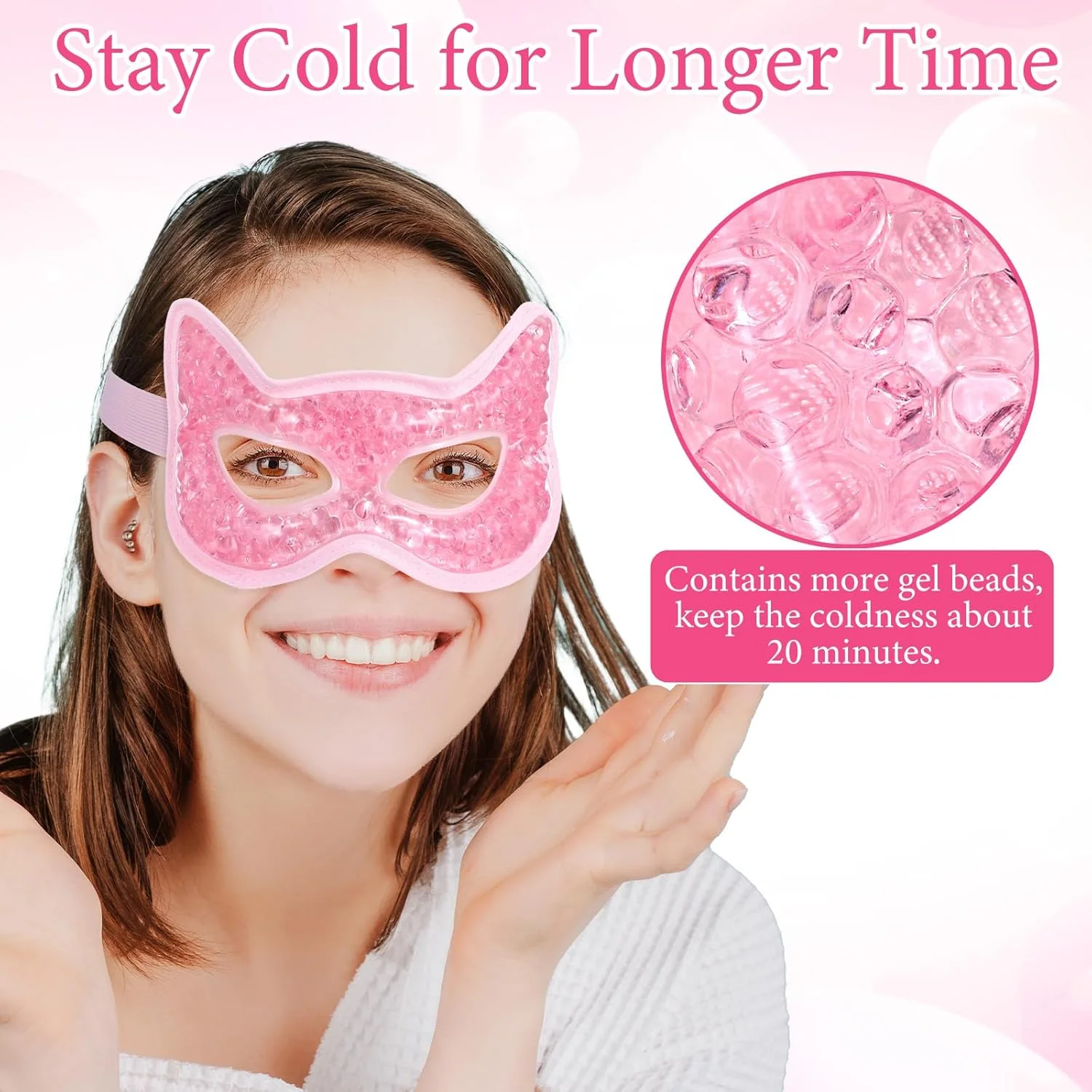 ماسک چشم خنک کننده با مهره های ژلی، کمپرس گرم و سرد قابل استفاده مجدد برای خشکی، پف، سیاهی دور چشم، سردرد، خواب، کاهش استرس، مراقبت از پوست، مناسب برای آقایان و بانوان