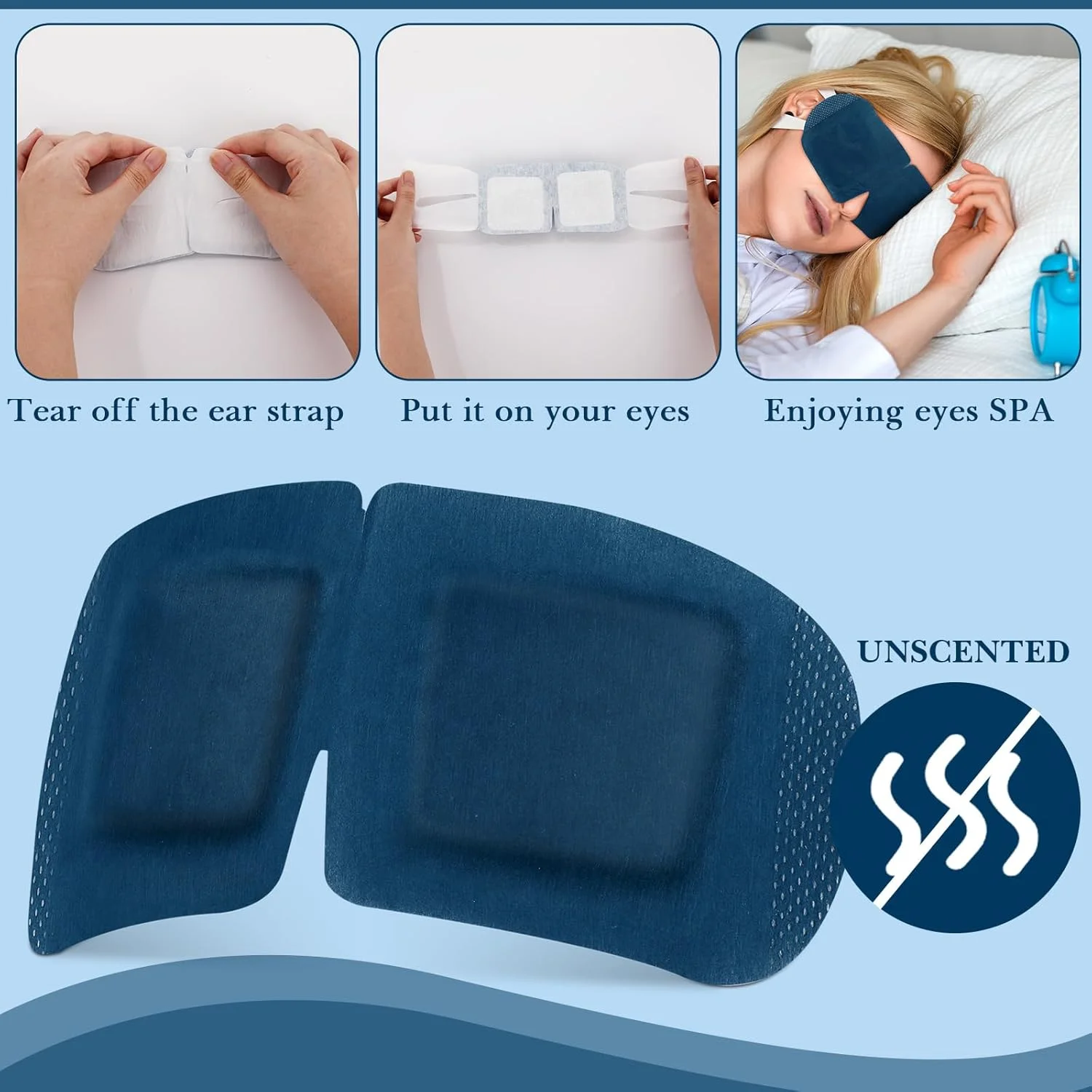 ۱۰۰ عدد ماسک چشم بخار یکبار مصرف برای خشکی چشم، اسپا، بدون عطر، کمپرس گرم خود گرم شونده، ماسک خواب، مناسب منزل، محل کار، مسافرت، هدیه آرامش بخش