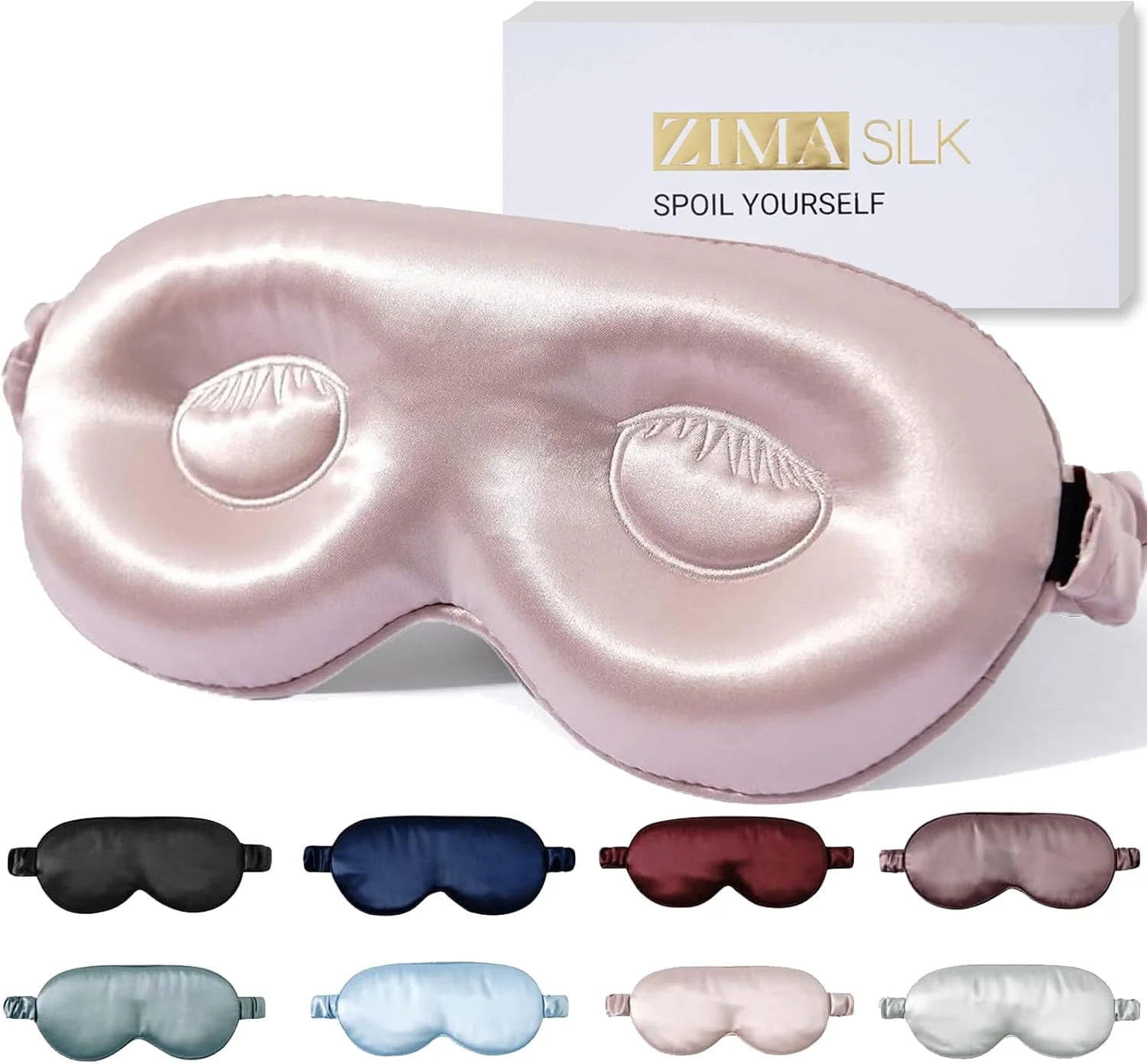 ماسک خواب ابریشمی قابل تنظیم ZIMASILK، ماسک چشم 100% ابریشم توت 22 Momme، طراحی شده برای مژه های بلند و اکستنشن مژه، ماسک خواب راحت چشم با فیلر ابریشم خالص (صورتی) ماسک خواب ابریشمی قابل تنظیم ZIMASILK، ماسک چشم 100% ابریشم توت 22 Momme، طراحی شده برای مژه های بلند و اکستنشن مژه، ماسک خواب راحت چشم با فیلر ابریشم خالص (صورتی)