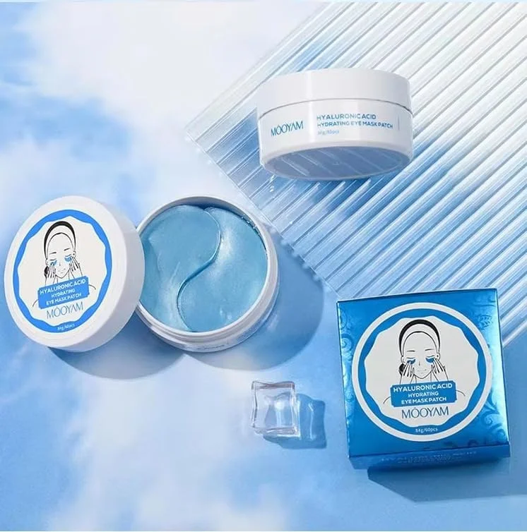پدهای دور چشم هیالورونیک کره‌ای 60 عددی - ضد چروک و تیرگی، پدهای ژلی کلاژن آبرسان و قابل استفاده مجدد