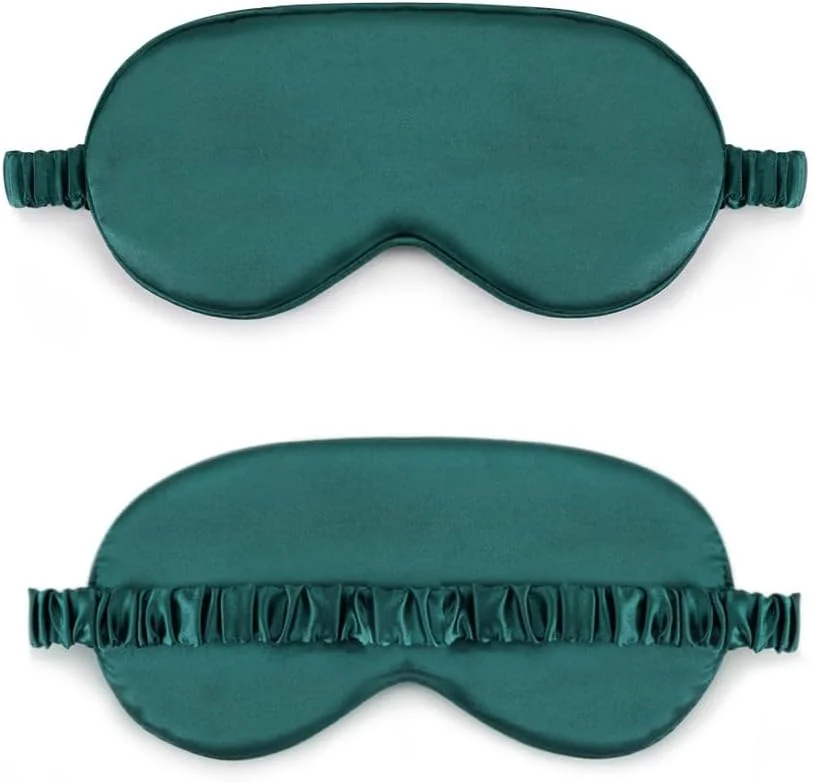 چشم بند خواب وانام، پوشش چشم ابریشمی نرم و راحت برای خواب، مناسب برای زنان و مردان (رنگ: سبز تیره)