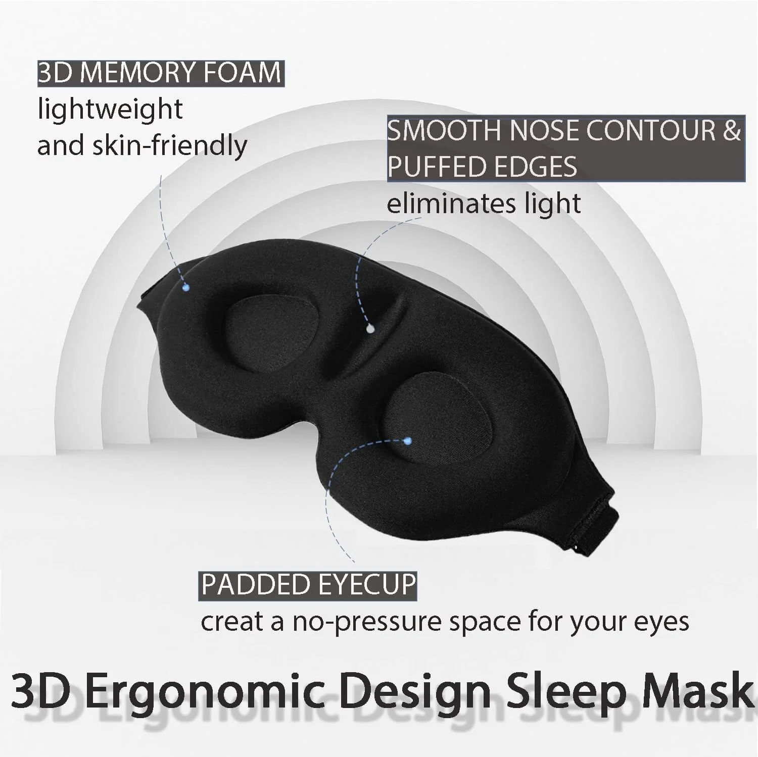 ماسک خواب سه بعدی چشم مشکی برای اکستنشن مژه