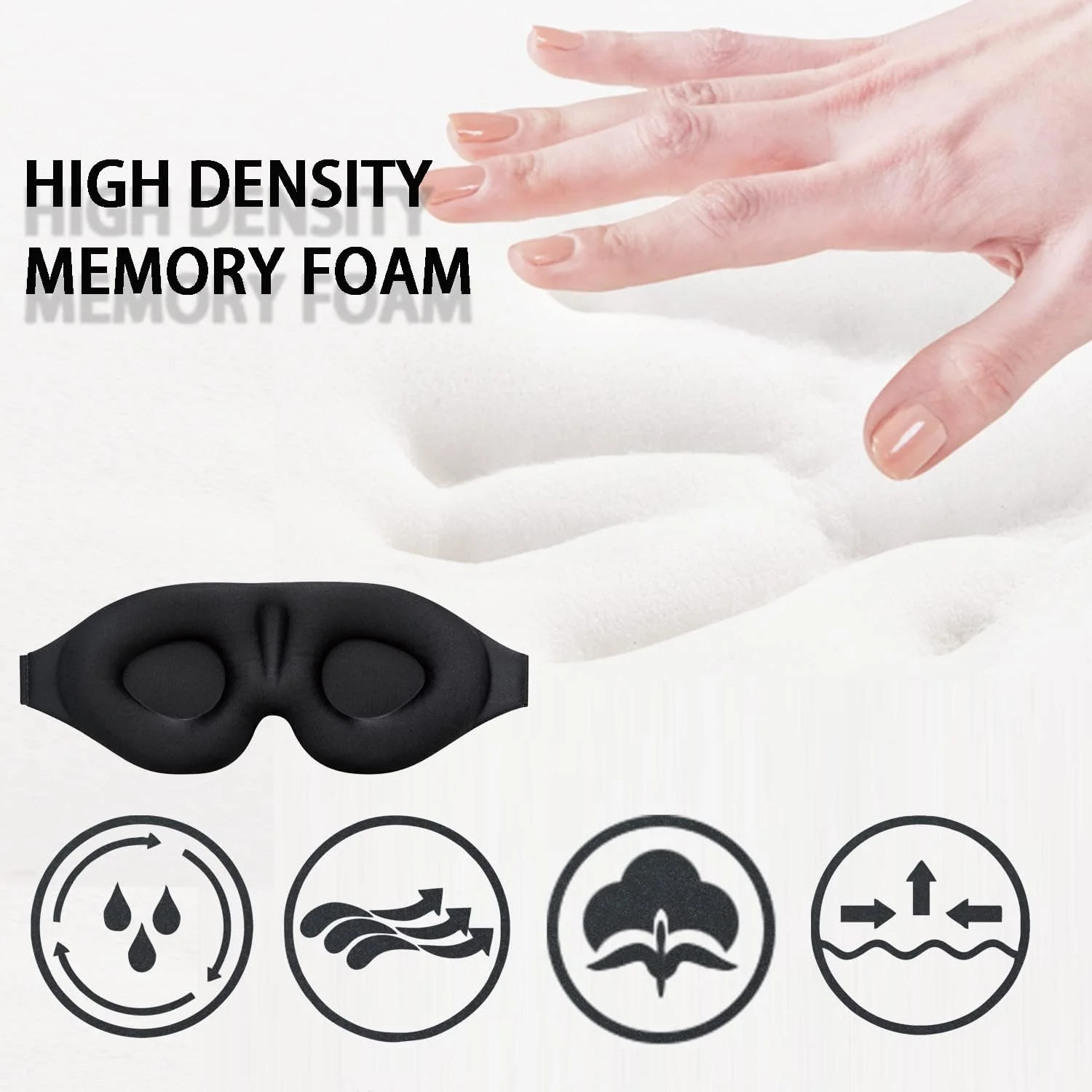 ماسک خواب سه بعدی چشم مشکی برای اکستنشن مژه