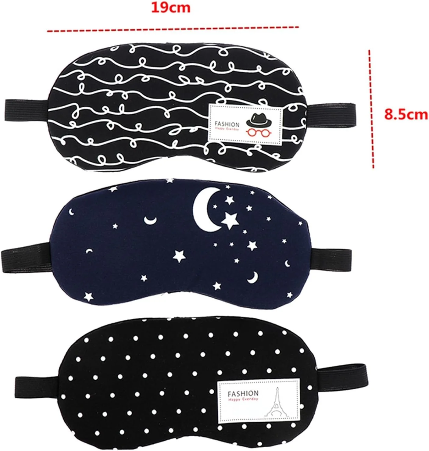 چشم بند خواب وانام، چشم بند خواب پنبه ای نرم، کمک به خواب، استراحت در سفر، پوشش سایه چشم، چشم بند زنانه مردانه (رنگ: کلاه)