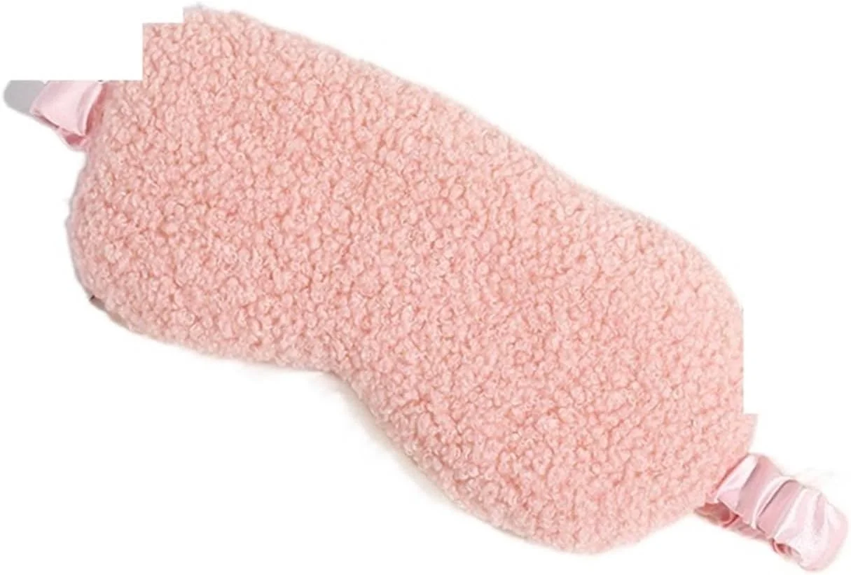 WANAM Eye Mask Plush Sleeping Eye Cover Sleep Night Mask Warm Cute Travel Relax Eyeshade Health Sleeping Eye Care Tools (Color : Pink)