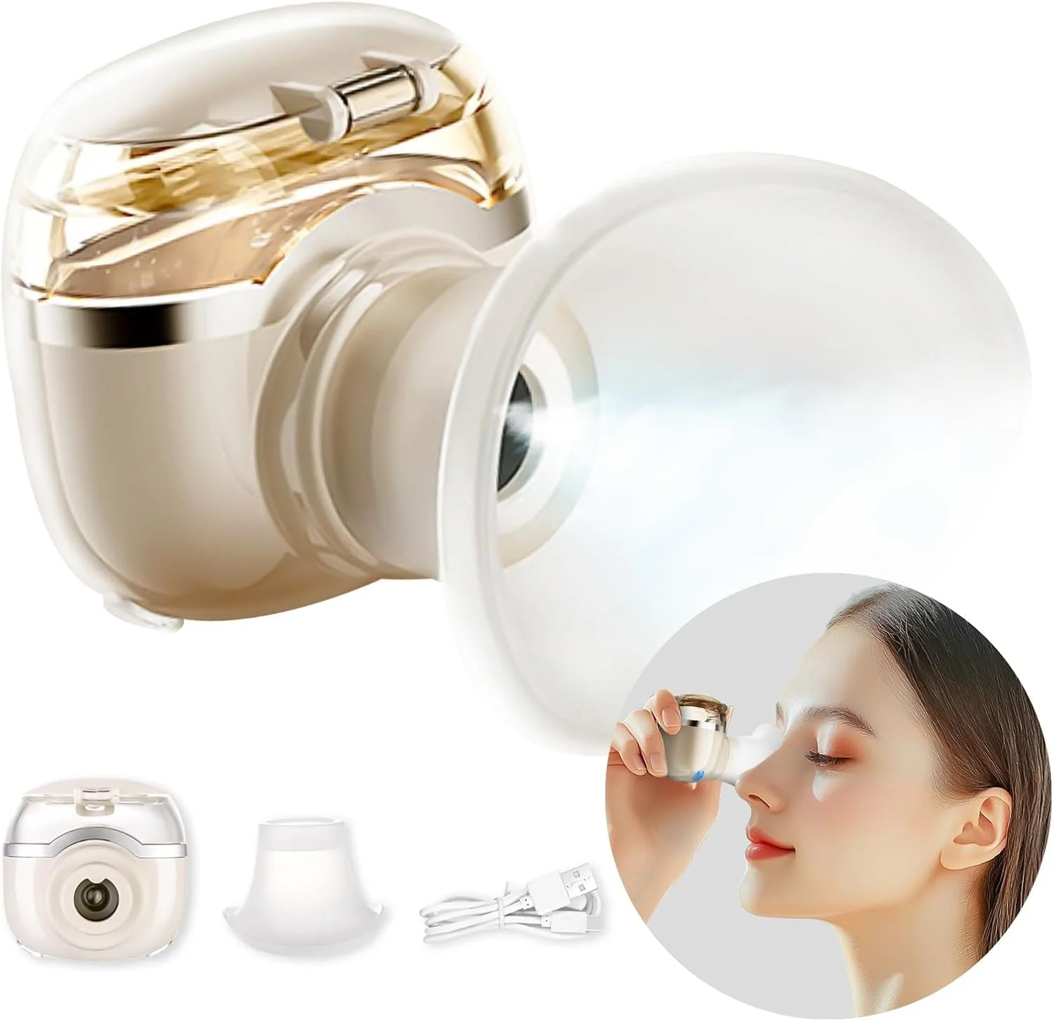 دستگاه بخور نانو چشم Yakitoko برای تسکین خشکی چشم، ماسک گرمایشی قابل حمل برای خشکی و التهاب چشم، مرطوب کننده و تسکین دهنده پوست دور چشم، ابزار مینی قطره چکان چشم