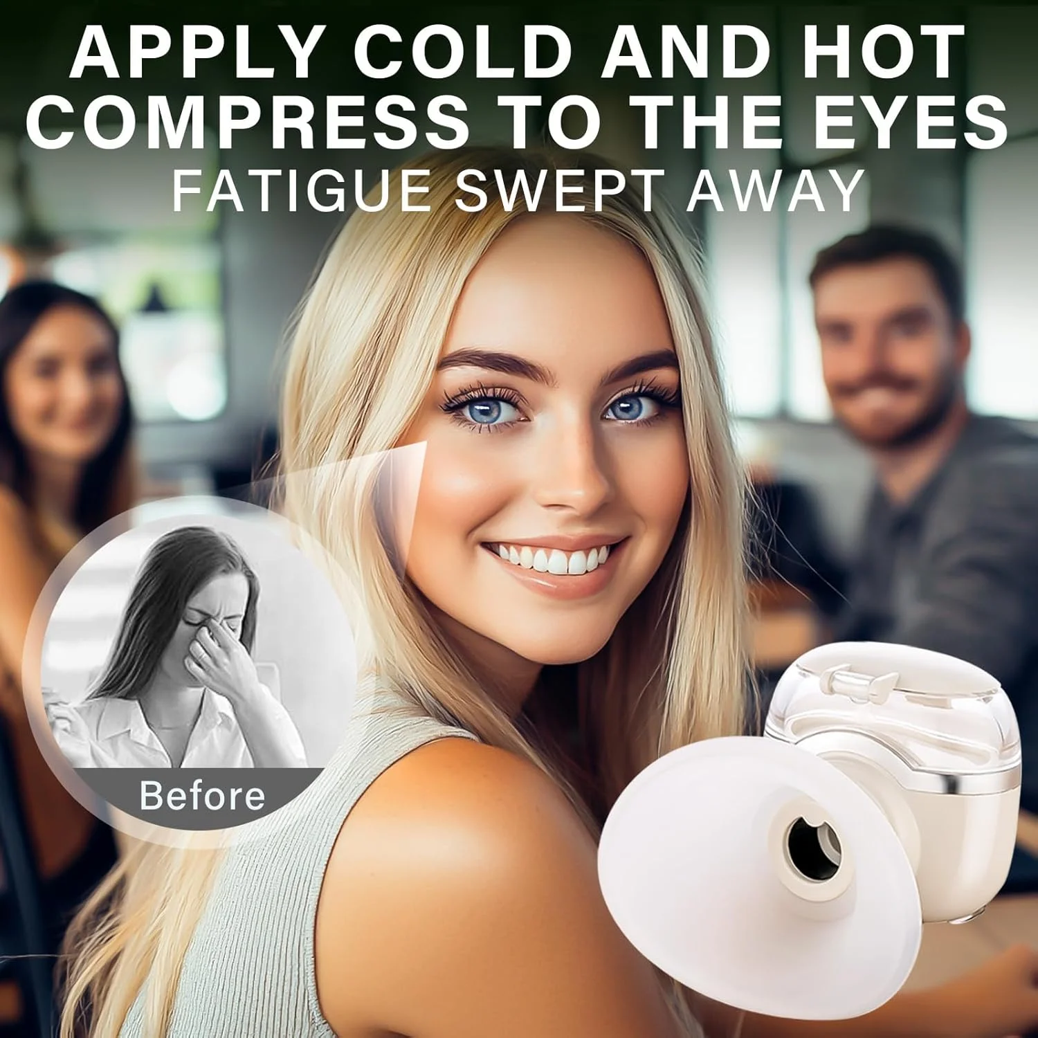 دستگاه بخور نانو چشم Yakitoko برای تسکین خشکی چشم، ماسک گرمایشی قابل حمل برای خشکی و التهاب چشم، مرطوب کننده و تسکین دهنده پوست دور چشم، ابزار مینی قطره چکان چشم