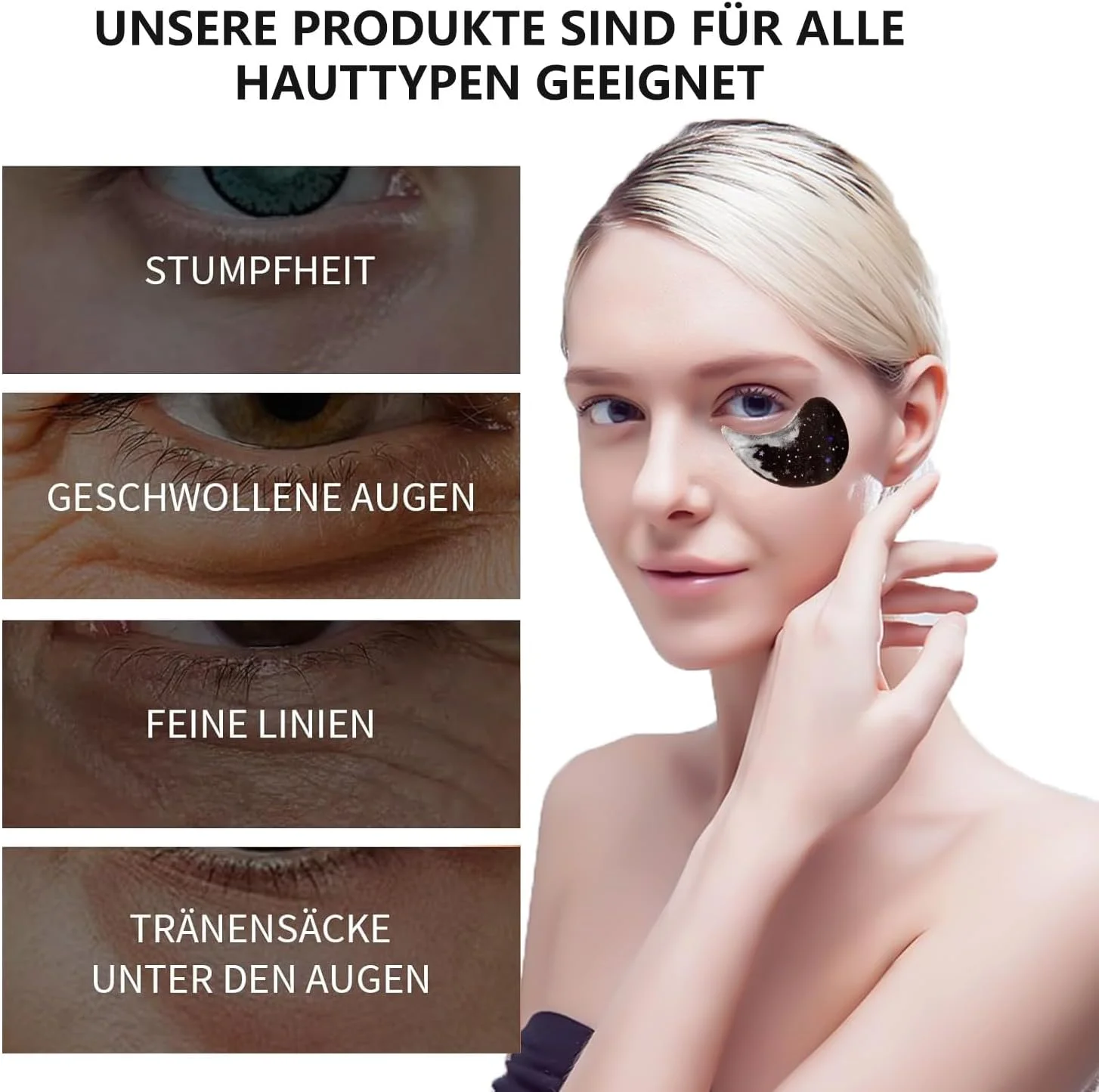 پدهای چشم، پدهای چشم زغال بامبو، پدهای چشم هیدروژل، پد کلاژن ضد پیری، مرطوب کننده، برای حلقه های چشم، پف زیر چشم، چروک ها، سیاهی دور چشم، تسکین دهنده فشار و کاهش دهنده چروک