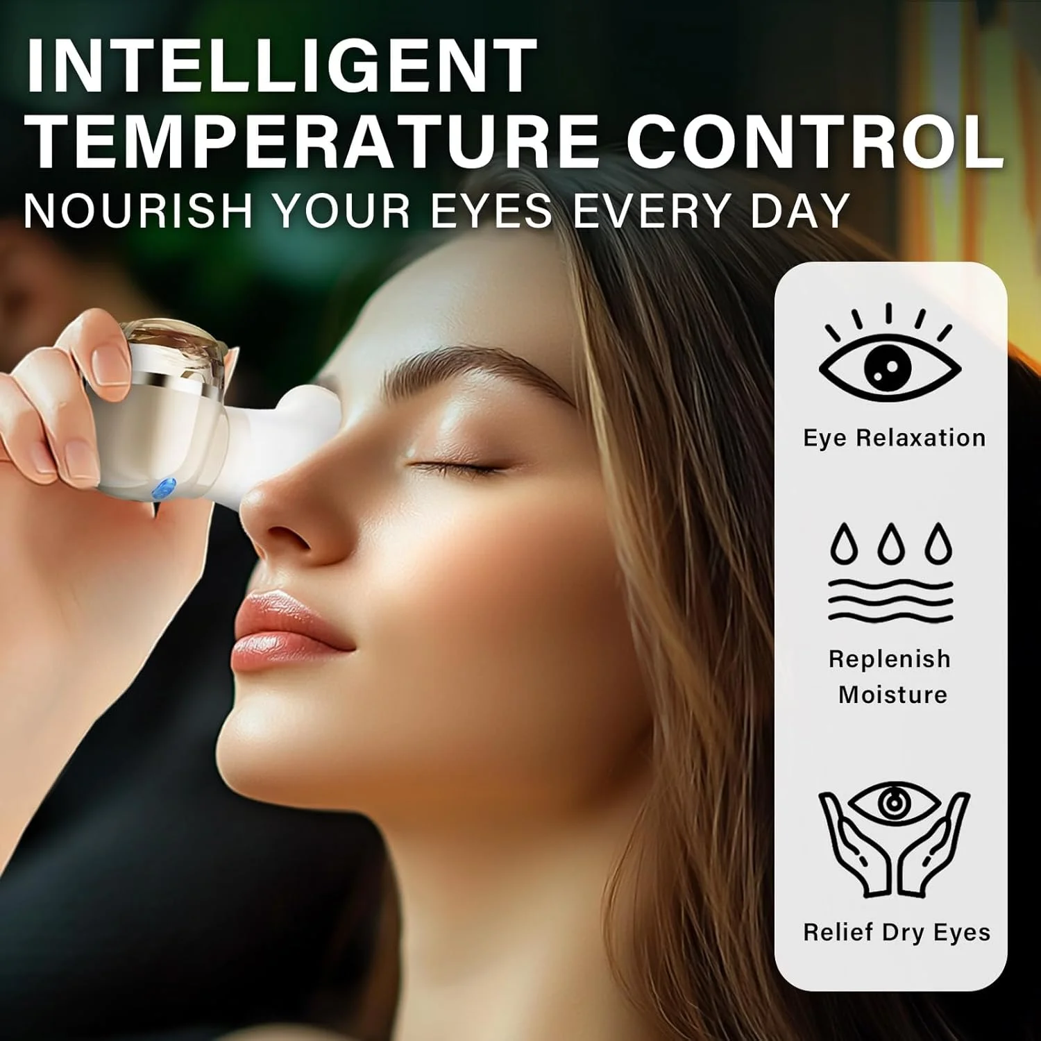 دستگاه بخور نانو چشم Yakitoko برای تسکین خشکی چشم، ماسک گرمایشی قابل حمل برای خشکی و التهاب چشم، مرطوب کننده و تسکین دهنده پوست دور چشم، ابزار مینی قطره چکان چشم